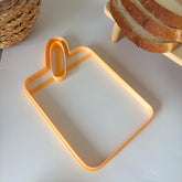 Asymmetrical Handle Ceramic Cutting Board Template – Rectangular Clay Form Mold  – (29 cm)